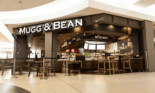 A Mugg&Bean restaurant, where bluewave custom branding was installed by E-boil Systems.