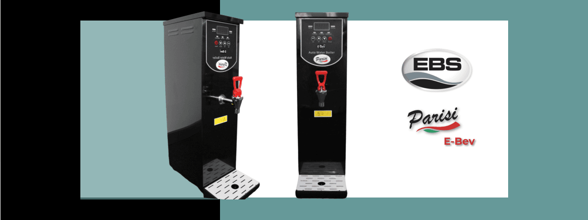 Two Parisi E-Bev boiling water dispensers alongside each other - perfect to meet the high demands of business settings