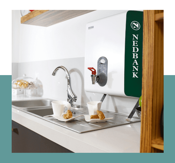A BlueWavel unit that was fully customised by E-Boil Systems for Nedbank