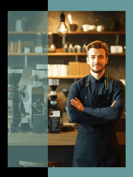 A coffee shop owner, who's benefiting from the many advantages of the Parisi E-Bev