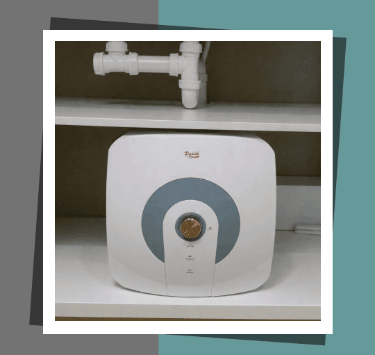 The Parisi mini geyser is perfect for small spaces under bathroom or kitchen sinks.