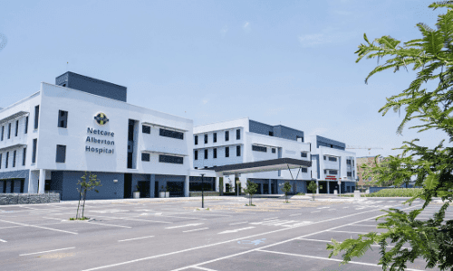 The Netcare Alberton Hospital building, where e-boil systems installed bluewave water heaters